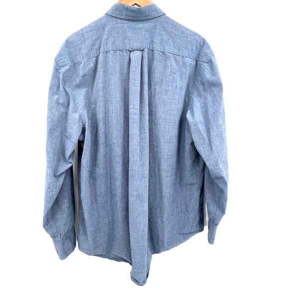 IZOD Button-Up Shirt Men's XL Blue Long Sleeve Collared Preppy 100% Cotton - Picture 5 of 8